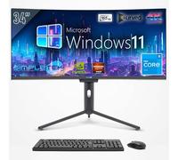 SIMPLETEK - PC All in One con Schermo Curvo da 34" 4K Wide | Processore Core i5 | Windows 11 Pro | 32GB RAM SSD 2TB | GTX1660 6GB | Webcam 2K integrata
