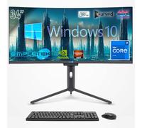 SIMPLETEK - PC All in One con Schermo Curvo da 34" 4K Wide | Processore Core i7 | Windows 10 Pro | 32GB RAM SSD 2TB | GTX1660 6GB | Webcam 2K integrata