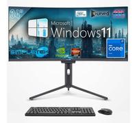 SIMPLETEK - PC All in One con Schermo Curvo da 34" 4K Wide | Processore Core i7 | Windows 11 Pro | 32GB RAM SSD 2TB | GTX1660 6GB | Webcam 2K integrata