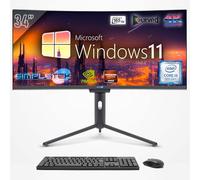 SIMPLETEK - PC All in One con Schermo Curvo da 34" 4K Wide | Processore Intel Core i5 | Windows 11 Pro | 16GB RAM SSD 960GB | GTX1650 4GB | Webcam 2K integrata