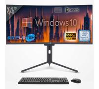 SIMPLETEK - PC All In One Schermo Curvo da 34" Wide | Core i5 8a Gen | Windows 10 Pro | RAM 16GB | SSD 960GB | Webcam 2K integrata | WiFi 6 e BT 5.2