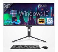 SIMPLETEK - PC All In One Schermo Curvo da 34" Wide | Core i7 8a Gen | Windows 10 Pro | RAM 32GB | SSD 2TB | Webcam 2K integrata | WiFi 6 e BT 5.2