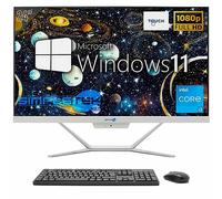 SIMPLETEK - PC All in One Touch 24” | Core i3 | Windows 11 Pro | 16GB RAM SSD 960GB | Webcam 2K | Schermo Touchscreen