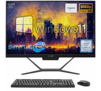 SIMPLETEK - PC All In One Touch | Intel Core i3 8° Generazione | Windows 11 Pro | 16GB RAM SSD 480GB | Webcam 2K Integrata | Schermo Touchscreen | BT 5.2