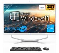 SIMPLETEK - PC Desktop ALL in ONE con Schermo Touchscreen da 24" Full HD | Core i3-8GB RAM e SSD 240GB | Windows 11 Pro e Webcam integrata