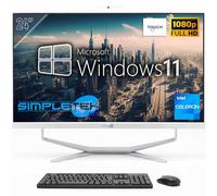 SIMPLETEK - PC Desktop ALL in ONE con Schermo Touchscreen da 24" Full HD | G530T - 8GB RAM e SSD 240GB | Windows 11 Pro e Webcam integrata