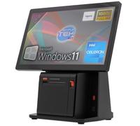 SIMPLETEK - POS PC All in One 14" FHD IPS Touchscreen Stampante Termica Supporto Cash Drawer | Windows 11 | 16GB RAM SSD 960GB | Seriale RS232 WiFi BT USB RJ12