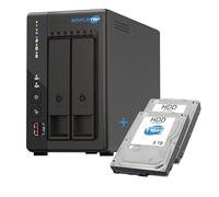 SIMPLETEK - Server Storage NAS a 2 Vani con 2x HDD 8TB - Quad-Core 2.0GHz - 8GB RAM DDR4 Integrata - 2 Slot M.2 NVMe - Doppia Rete 2.5GbE