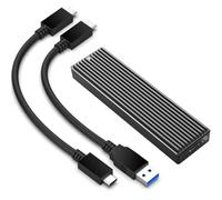 SIMPLETEK - SSD Esterno Portatile 16GB M.2 NVMe | USB 3.1 Gen2 10Gbps | Case in Alluminio Dissipante | USB-C e USB-A | Plug & Play per PC e Mac