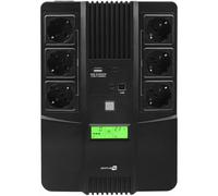 SIMPLETEK - UPS Gruppo di Continuità | Display LCD | 800VA / 480W | Line-Interactive AVR | 6x Schuko USB RJ-45