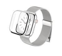 SimpleThings Compatibile con cinturino milanese Apple Watch serie 11 10 9 8 7 6 5 4 SE Ultra con custodia, fiocco magnetico in metallo con custodia protettiva per iWatch 49/46/45/44/42/41/40 mm