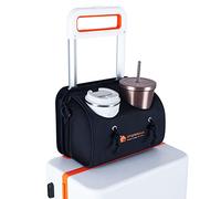 simpletome 4 In 1 Portabicchieri da Viaggio per Bagagli liberare le mani Spazio per due Drink si Adatta Rotolare Manici per Valigie Regali di volo Accessori per Viaggiatori Facile da regolare (Nero)