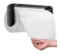 simpletome Porta Asciugamani Di Carta Sottopensile O Montaggio A Parete Funzionamento Con Una Mano Braccio Di Tensione Porta Rotolo Da Cucina (Nero, per rotolo da 24-28 cm/9,4-11 pollici)