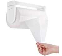 simpletome UNA MANO STRAPPO Portarotolo Cucina Porta Rotolo da Cucina Sottopensile Autoadesivo Portarotoli da Cucina da Parete Acciaio Inox (Bianco)