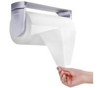 simpletome UNA MANO STRAPPO Portarotolo Cucina Porta Rotolo da Cucina Sottopensile Autoadesivo Portarotoli da Cucina da Parete Acciaio Inox (Argento cromato perlato)