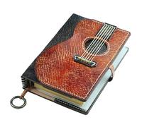 SimpleVibesStudio copertina per chitarra in pelle premium - elegante blocco notes a fogli mobili e pianificatore per appassionati di strumenti, insegnanti e studenti (A5)