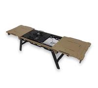 SimpleVibesStudio Tavolo IGT daCampeggio Multifunzionale Leggero con Binari Scorrevoli (Caffe' crema, Tavolo singolo)