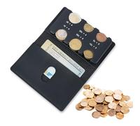 SimpleVibesXinPuwei Quattro colori tra cui scegliere Monete e titolari di carte comodo portatile Euro Monete Ordina per valore Borsa multiuso, Nero , 4.5, Moderno