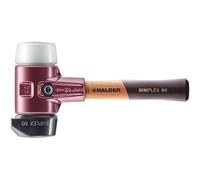 Simplex 3027.262 - Martello in gomma, con supporto in ghisa malleabile e manico in legno extra corto di alta qualità, D = 60 mm, versione manico = extra corto