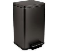 Simpli-Magic 50 Liter / 13.2 Gallon Soft-Close, Smudge Resistant Trash Can with Foot Pedal and Built in Filter- Stainless Steel, Black Gun Metal Finish