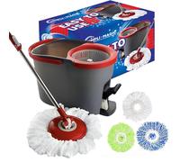 Simpli-Magic Secchio, Spin, Mops, Plastica Alluminio, Rosso/Nero, Kit