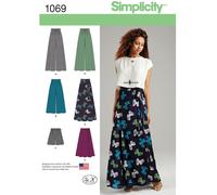 Simplicity 1069 Pantaloni Gonna Cucito Motivo 4 - 20 Ampio Gamba & Maxi Gonne