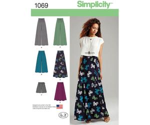 Simplicity 1069 Pantaloni Gonna Cucito Motivo 4 - 20 Ampio Gamba & Maxi Gonne