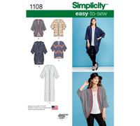 Simplicity 1108 Kimono Misses Cucito Motivo Taglie XXS-XXL 4 - 26 Abilità: