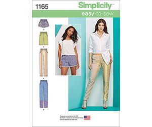 Simplicity 1165 cartamodell per Pantaloni da Donna Lunghi o Short, Taglie 34-42 cm