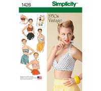 Simplicity 1426 Top Bra Anni '50 Vintage Modello Cucito Taglie 4-12 14-22