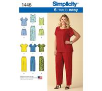 Simplicity 1446 DONNA Top Pantaloni & Pantaloncini Cucito Motivo Misura 18W-24W