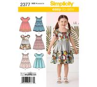 Simplicity 2377 Bambini Abiti Cucito Motivo Misura 3 - 8 Anni Abilità: Facile