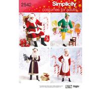 Simplicity 2542 Modello Cucito Uomo Donna Elfi Babbo Natale Cosplay Costume