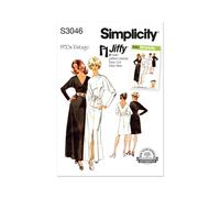 Simplicity 3046 Abito Jiffy Anni '70 Per Donne Taglie 8 - 16 E 18 - 26