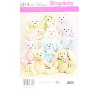 Simplicity 8044OS 2-Motivo Stuffed Animals Sewing Pattern, di Carta
