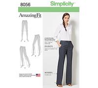 Simplicity 8056BB Amazing Fit Cartamodello per Pantaloni o Pantaloncini da Donna, Modello Svasato