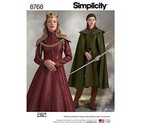 Simplicity 8768 - Cartamodello da donna, fantasia per cosplay, taglie 14-22