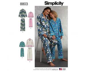 Simplicity 8803 Pantaloni Tuta Camicia Per Il Tempo Libero Motivo Cucito