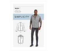 Simplicity 9191 UOMO Gilet & Giacca Cucito Motivo Papillon Misura S-XXL 34-52