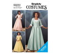 Simplicity 9251 Misses 18th Secolo Costume Cucito Motivo Taglie 6-14 & 14-22