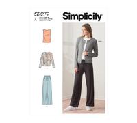 Simplicity 9272 Misses a Maglia Cardigan Top & Pantaloni Cucito Motivo TAGLIE XS