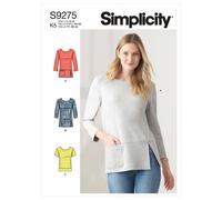 Simplicity 9275 Misses Top Cucito Motivo Taglie 6-14 & 16-24 3 Stili