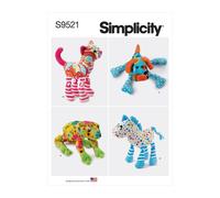 Simplicity 9521 Peluche Animale Morbido Giocattoli Cartamodello Rana Gatto Cane
