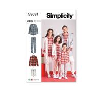 Simplicity 9691 Ragazzi Adulti Lounge Camicia Pantaloni Motivo Misura S-L &