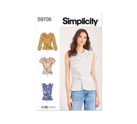 Simplicity 9706 Top Per Donne Modello Cucito Taglie 8-16 E 18-26 Abilità: Media
