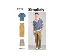 Simplicity 9718 UOMO Top Pantaloncini Cargo Pantaloni Cucito Motivo Taglie 38-46