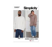Simplicity 9897 Unisex Felpa 2 Lunghezze Cucito Motivo TAGLIE XS - XXL Facile