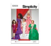 SIMPLICITY Andrea Schewe Designs OS SS9939OS - Cartamodello per vestiti da bambola alla moda da 28 cm, taglia unica