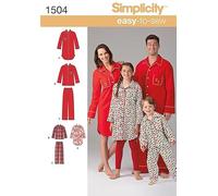 Simplicity, cartamodello 1504.A, Pigiama per Uomo, Donna e Ragazzi, Multicolore