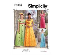 Simplicity Cartamodello S9434 per abiti stile Regency Era da donna, bianco, SS9434AA